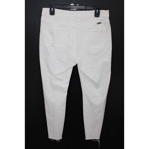 Kancan Estilo White Distressed Raw Hem Denim Jeans 11/29 - Picture 6 of 10
